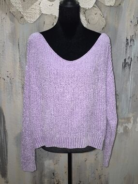 Rue21 Lilac Off-Shoulder Ultra Soft Knit Sweater Size Medium